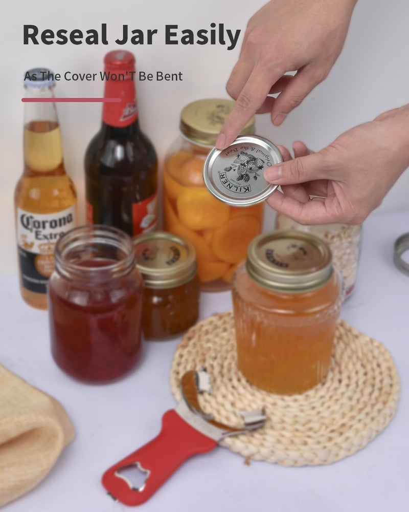 CYDW Mason Jar Opener Tool with No Lid Dents or Damage, Can Opener Manual Multi-Purpose, Easy Twist Manual Handheld Top Remover Utensil, Canning Supplies Tools and Bottle Opener, Made For Lifetime - Image 3